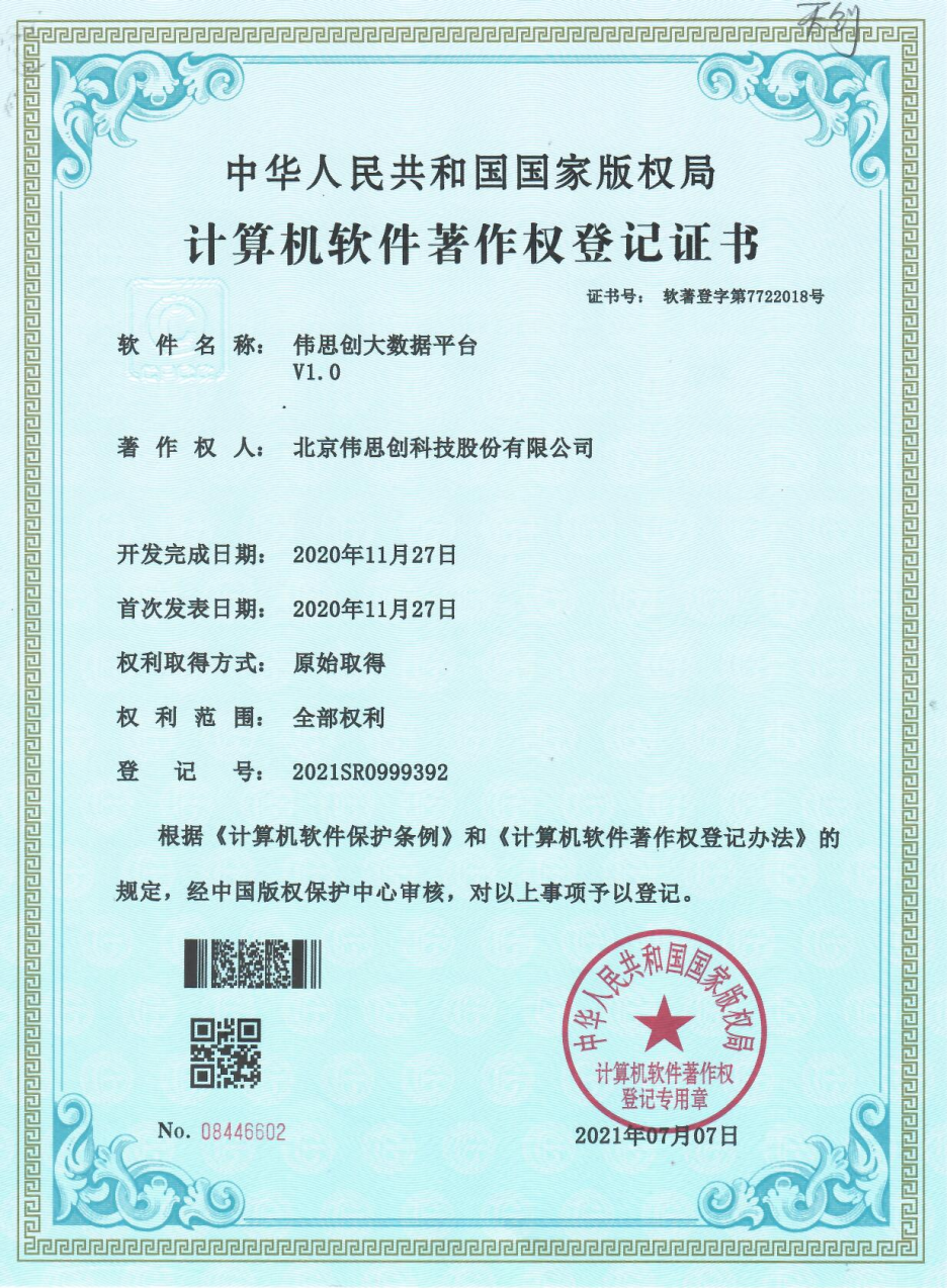 1.伟思创大数据平台V1.0